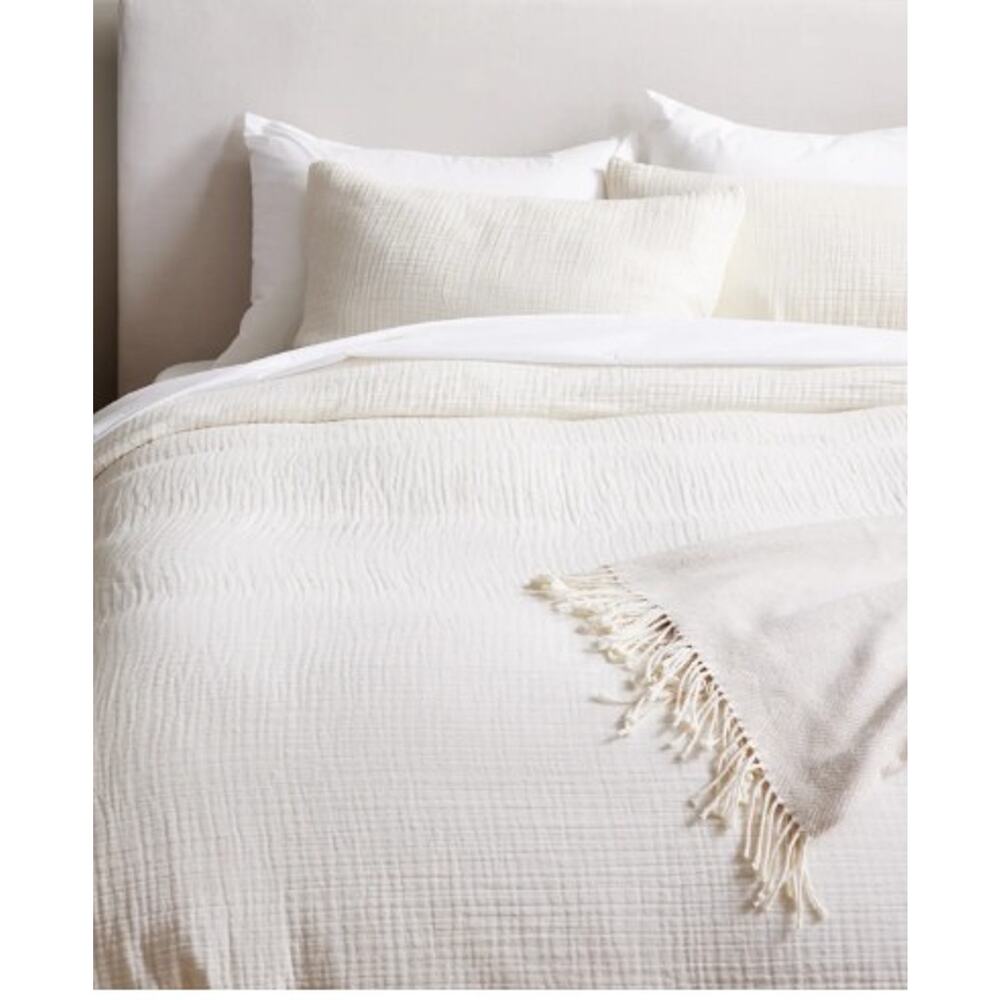 QUINCE Organic Airy Gauze Duvet Cover ONLY Undyed KING NO SHAMS NEW - Picture 4 of 5